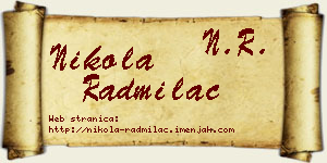 Nikola Radmilac vizit kartica